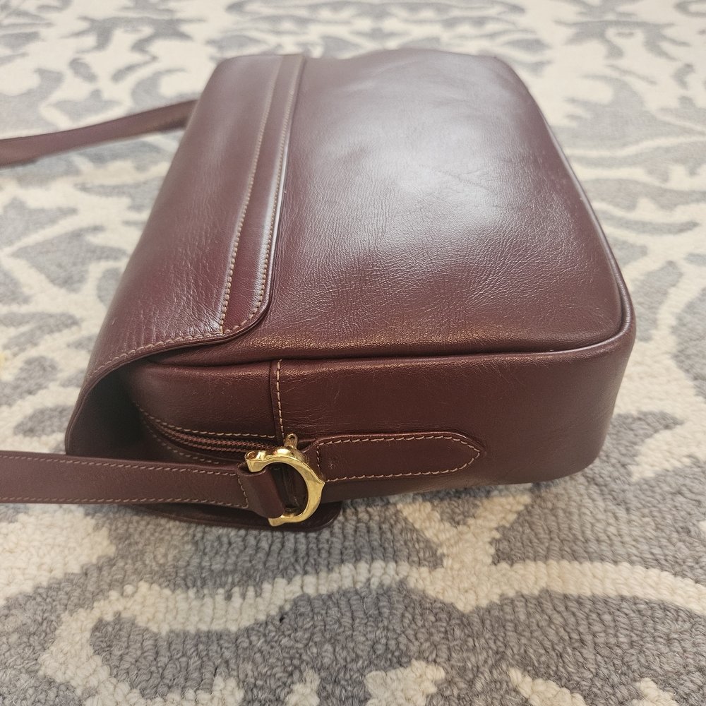 EVC Cartier Burgundy Leather Lrg Satchel Bag - Must De Cartier. Clean - Picture 3 of 10